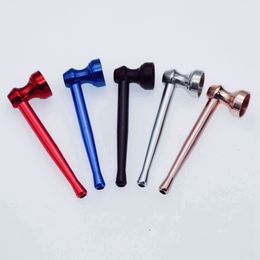 Colorful Aluminium Alloy Metal Portable Removable Mini Filter Pipes Dry Herb Tobacco Bowl Silver Screen Hand Smoking High Quality Cigarette Holder DHL Free