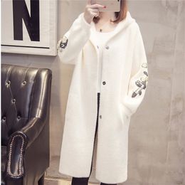 Lmitation Water Velvet Coat Autumn Winter Fashion Women Coats Jacket Long Sleeve Hooded Warm Casual Windbreaker Outwear LJ201109