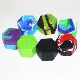 Honeybee Hexagon Wax Jar 26ml Dab Container Nonstick food grade silicone containers jars dab tool storage oil holder DHL