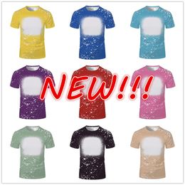 NEW!!! Sublimation Bleached Shirts Party Favor Heat Transfer Blank Bleach Shirt Polyester T-Shirts US Men Women Party Supplies DHL Fast