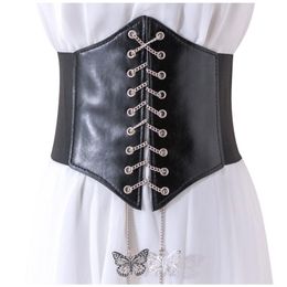 Cinture corsetto da donna in stile ultra largo in stile girle cintura nodo di bandage a fascia sottile abbigliamento elastico accessori in cintura