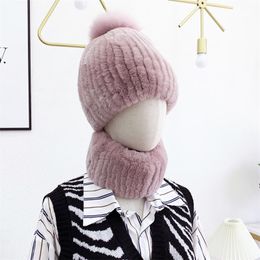 Beanie/Skull Caps Real Rex Fur Hat Women Winter Warm Handmade 100% Lady Ball Beanies CapBeanie/Skull Beanie/SkullBeanie/Skull