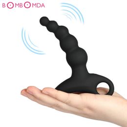 USB Rechargeable Male Prostate Massage with Ring Anal Vibrator Silicon sexy Toys for Men Butt Plug Penis Training