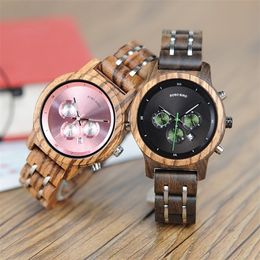 BOBO BIRD Women Watches Luxury Chronograph Date Quartz Watch Luxury Versatile Ladies Wooden Timepieces Accept Drop Shipping 201114