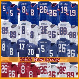 Dexter Lawrence Saquon Barkley Jerseys 5 Kayvon Thibodeaux Football Jersey 8 Daniel Jones 12 Darren Wallerz Xavier McKinney Leonard Williams Wan'dale Robinson