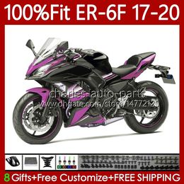 OEM Fairings For KAWASAKI NINJA 650R ER6 F ER 6F 650 R ER-6F ER6F 17 18 19 20 Bodywork 137No.44 ER6-F Glossy rose 2017 2018 2019 2020 650-R 2017-2020 Injection Mould Body Kit