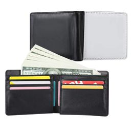 Sublimation Blank Purse Wallet Leather Slim Men Wallets Blanks with Money Clip And ID card holder