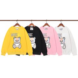 mos designer tops autumn and winter new men's sweaters fashion cute bear round neck sweater cotton men and women couples trend loose pullovers