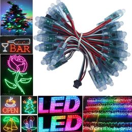 Strings 12mm WS2811 IC RGB LED Pixels Module String Light IP68 Waterproof 5V Digital Festival Lamp 50PCS AddressableLED