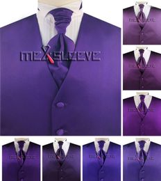 Men's Vests Plain Solid Purple Groom Tuxedo Waistcoat SetMen's Phin22