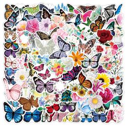 Gift Wrap 100pcs Flower Butterfly Stickers For Notebooks Scrapbook Car Stationery Sticker Aesthetic Scrapbooking Material Craft Supplies
