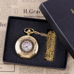 sweater gift box Australia - Pocket Watches Top Gold Watch Gift Box Set For Men Ladies Roman Numeral Quartz Fashion Sweater Chain Pendant ClockPocket WatchesPocket