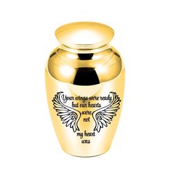 70x45mm Angel Wings Cremation Pendant Urn for Ashes Memorial Funeral Pet Human Jar to Commemorate the Beloved - Your wings were ready