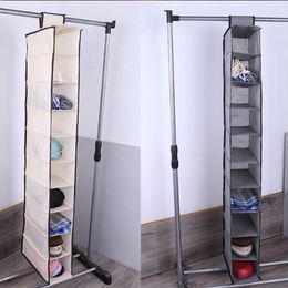 Storage Boxes & Bins 10 Cells Hanging Rack Bag Stand Holder Wardrobe Closet Shoes Garment Organizer Bedroom Home