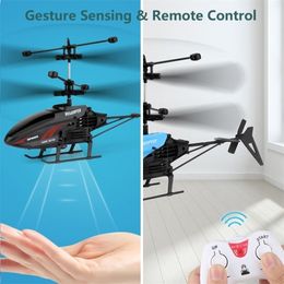 Small RC Helicopter Remote Control Gesture Sensing 2.5 Mini Drone Flying Aircraft Toys For Kids 220321