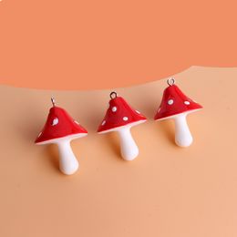 Mushroom Miniature with Hoop DIY Resin Jewellery Toy Accessories Decoration Pendant Mushroom Resin Keychain Accessories Phone Case Accessories 122350