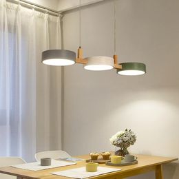 Pendant Lamps Nordic Three-head Dining Room Lamp Simple Macaron Bar Counter Bedroom Coffee Shop Chandelier Cash Register ChandelierPendant