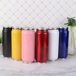500ml Beverage Cans Double Wall Stainless Steel Drinking Thermos Bottle High Grade Vacuum Flasks Able Customise 220706