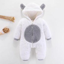 Jumpsuits Arrival Winter Baby Solid Fleece Hooded Jumpsuit Unisex Boy Girl Clothes RompersJumpsuits