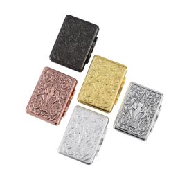 Colorful Dry Herb Tobacco Cigarette Case Portable Open Metal Luxury Decorative Pattern Preroll Roller Smoking Storage Box Protect Holder High Quality DHL