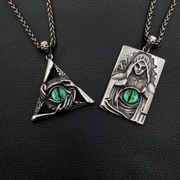 Hades Hades Devil's Eye Pendant Titanium Steel Necklace Men's Trendy Hip-Hop Personality Accessories Jewellery Gift