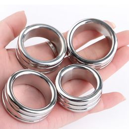 Stainless steel Cock Ring sexy Toys For Men Penis Foreskin Delay Ejaculation s Glans Barrier 18