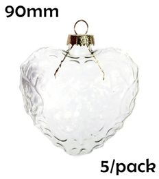 painted christmas ornaments Australia - Party Decoration Promotion - DIY Paintable Clear Christmas Ornament 90mm Glass Zebra Heart 5 PackParty