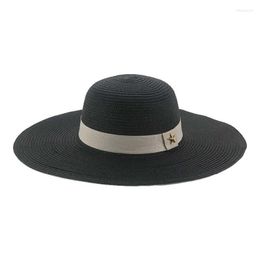 Wide Brim Hats Beach Hat Bucket For Women Big Dome Round Top 11cm Female Solid Black White Luxury Sun Gorras Casquette FemmeWide