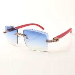 New Bouquet Blue Diamond 3524020 Buffs Sunglasses Natural Red Wood Temples and 58mm Cut Lenses 3mm Free express delivery