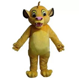 Hallowee Yellow Lion King Mascot Costume Top Quality Cartoon Anime theme character Carnival Adult Unisex Dress Christmas Birthday Party Outdoor Outfit