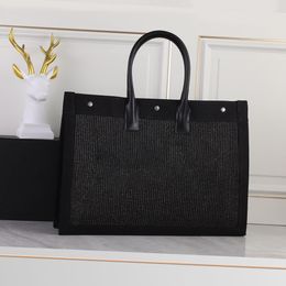 2023The New op Quality Tote Bag Eegant Leather Canvas Business Handbag Shoulder 509415