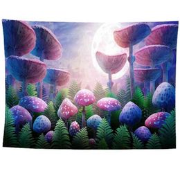 "Psychedelic Mushrooms Tapestry Hippie Wall Papers Home Decor Rugs Things To Decorate The Room Hanger Tapiz" J220804