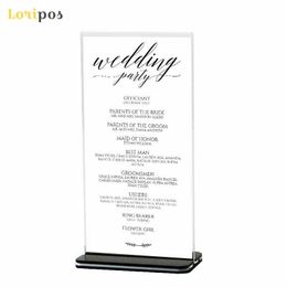 10 pcs 20*10cm Double Side Acrylic Table Tag Display Stand Sign Billboard Holder Menu Price label frame list Display Holder