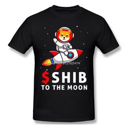 High Quality Men Shib T-Shirt $Shib To The Moon Shiba Inu Coin Shiba Token Shiba Crypto Pure Cotton Shirt Tees Harajuku TShirt 220407