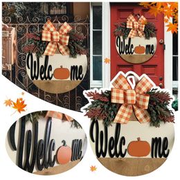 Decorative Flowers & Wreaths Home Thanksgiving Party Decorations Autumn Door Hanger-autumn Natural Decoration Pumpkin House DropDecorative