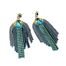 Dangle & Chandelier New Rhinestone Tassel Earrings Women Luxury Party Earrings For Women Fashion Statement Colorful Crystal Jewelry Gifts