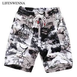 Mens Beach Shorts Fashion Linen Leisure Shorts Loose Straight Comfortable Bermuda Men Summer Shorts Brand Large Size M5XL 210322