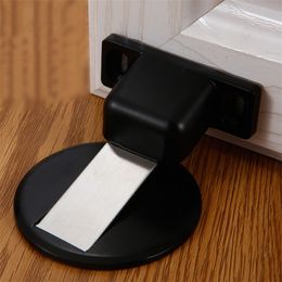 Magnetic Door Holder Stopper Invisible Doorstop Wall Floor Mount Safety Catch Stainless Steel Door Suction Bedroom Door Block 201013