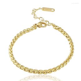 Link Chain Fashion Style Woven Twist Bracelet Woman Bangle Stainless Steel Jewelry Love Gift Wholesale B-3