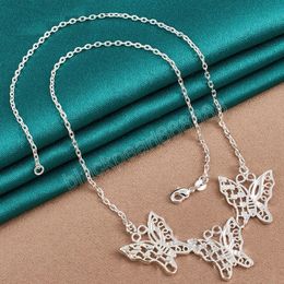 925 Sterling Silver Charm Butterfly Pendant Necklace Chain For Woman Wedding Engagement Fashion Jewellery