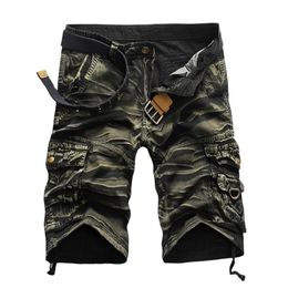 Summer Cargo Shorts Men Cool Camouflage Cotton Casual s Short Pants Brand Clothing Comfortable Camo No Belt 220325
