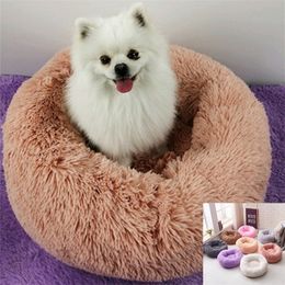 40CM/50CM/60CM/70CM/ 80cm Round Pet Bed Pet Accessories Dog Bed Plush Nest Pet Supplies Cat Dog Kennel 210224