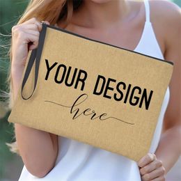 Fashion Customized Zipper Large Cosmetic Makeup Bag Personalized Company Quote Bachelorette Bride Wedding Party Gift 220704