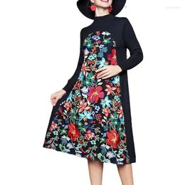 Günlük elbiseler örgü dantel sonbahar kış nakış lüks elbise tatil pastel zarif retro boho çiçek artı boyutu elbise kadın ukraine