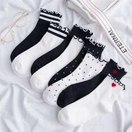 Socks & Hosiery Frilly Ruffle Kawaii Cute Korean Style Women White Streetwear Cotton Calcetines De La Mujer Woman Kobieta Skarpety MujerSock