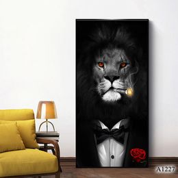 Wall Posters and Prints Lion Paintings Printed on Canvas Pictures For Living Room Abstract Animal Art Home Decor A 1227