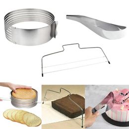 Baking Moulds Adjustable Round Bread Cake Cutter Slicer Stainless Steel 6 Layers Mousse Ring Mould ToolBaking