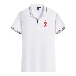 Stade de Reims Men's Summer leisure High-end combed cotton T-shirt Professional Short sleeve lapel shirt