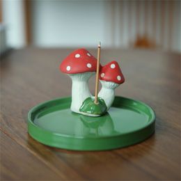 Wholesale Resin Mushroom Incense Holder Handmade Insense Stick Burner Ash catcher Tray for Yoga Meditation