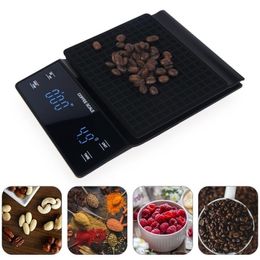 3kg Digital Electronic Kitchen Jewellery Scale Coffee Drip LED Display Time Accessories Tool Y200531